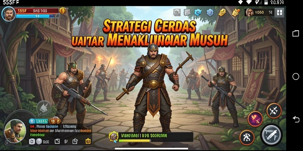 Tampilan menarik dari gameplay strategi 555F yang menegangkan.