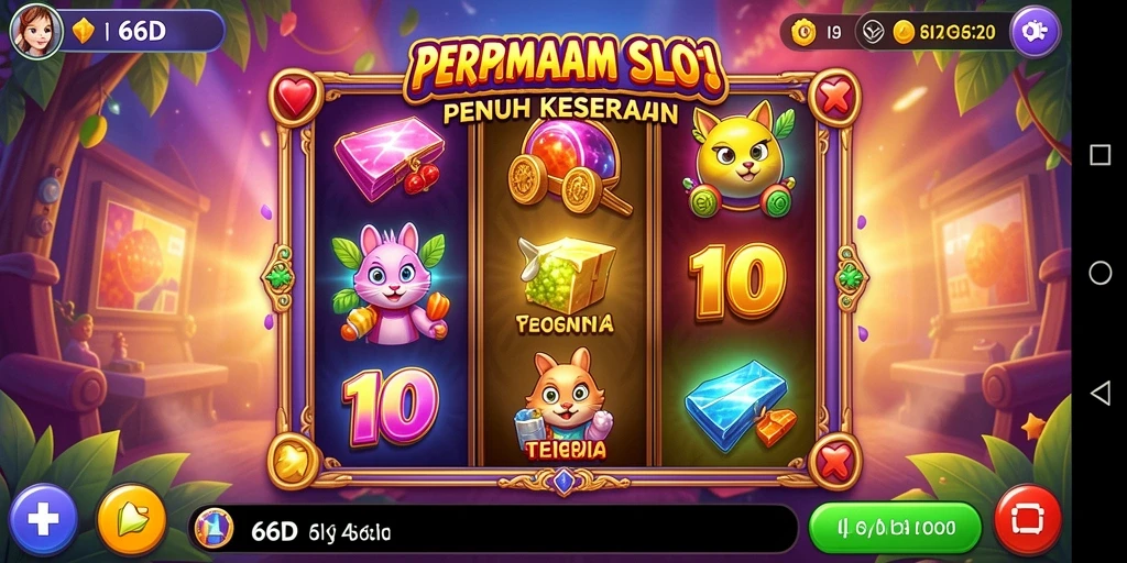 Tampilan menarik dari gameplay Slot dalam 66D.