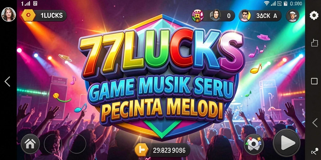 Tampilan gameplay yang menempatkan musik di garis depan.