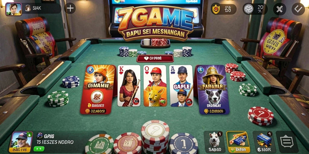 Tangkapan layar permainan Gaple yang seru dalam 7GAME.
