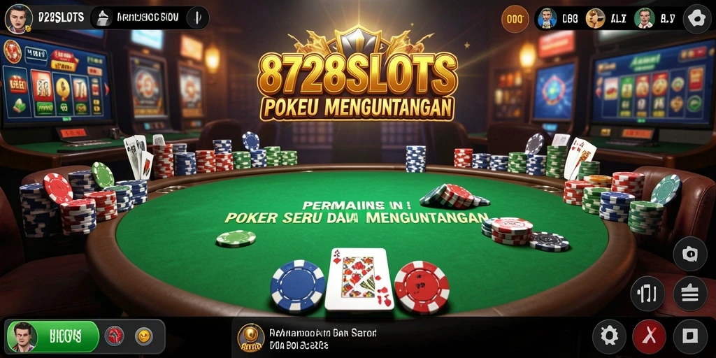 Gameplay seru di 8728SLOTS menunjukkan momen menegangkan di meja Poker.