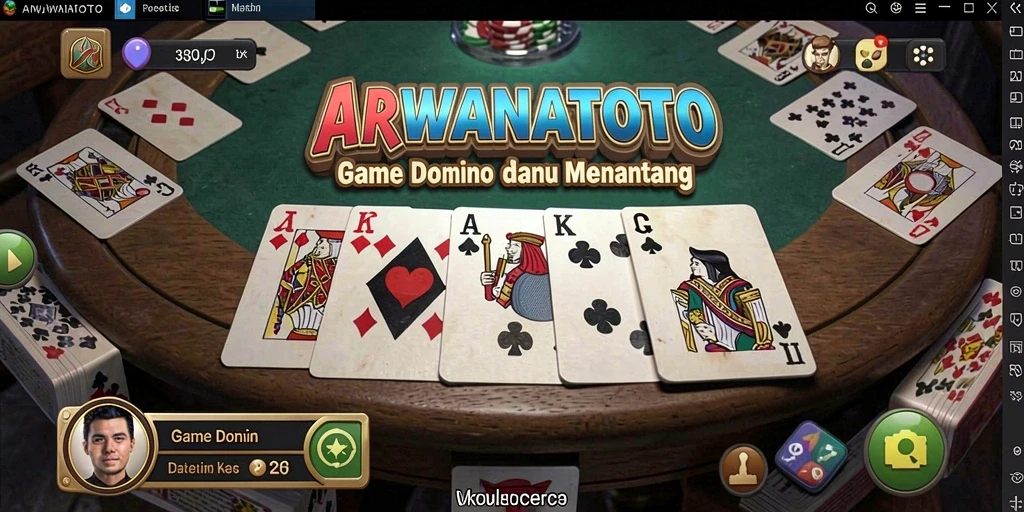 Screenshot gameplay ARWANATOTO yang menampilkan aksi permainan domino.