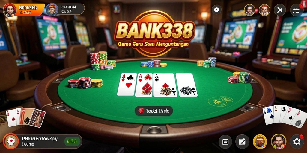 Tampilan permainan poker yang mengasyikkan di BANK338.
