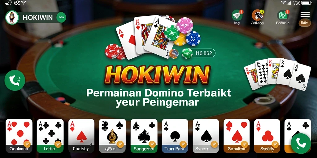 Screenshot utama HOKIWIN menampilkan gameplay seru permainan Domino.