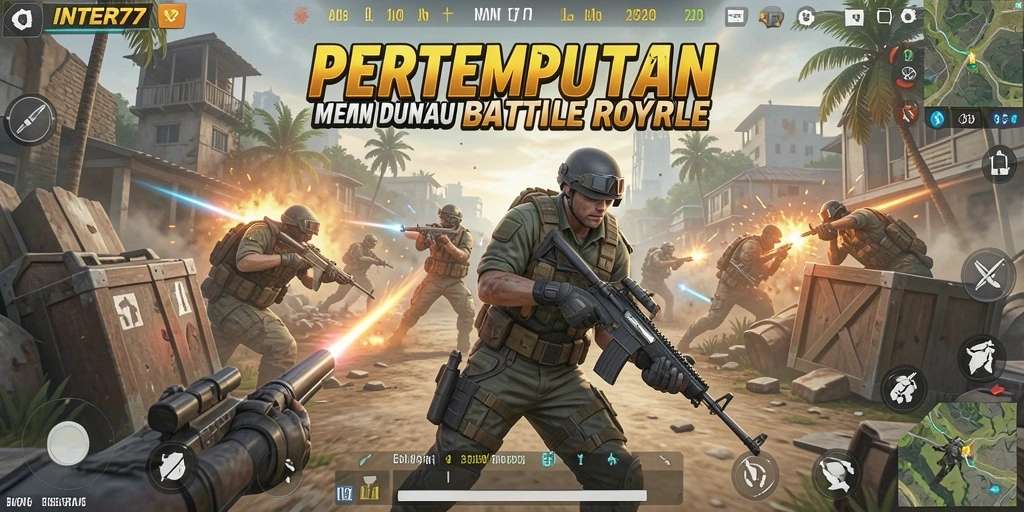 Gameplay seru INTER77 dalam pertempuran Battle Royale yang mendebarkan.