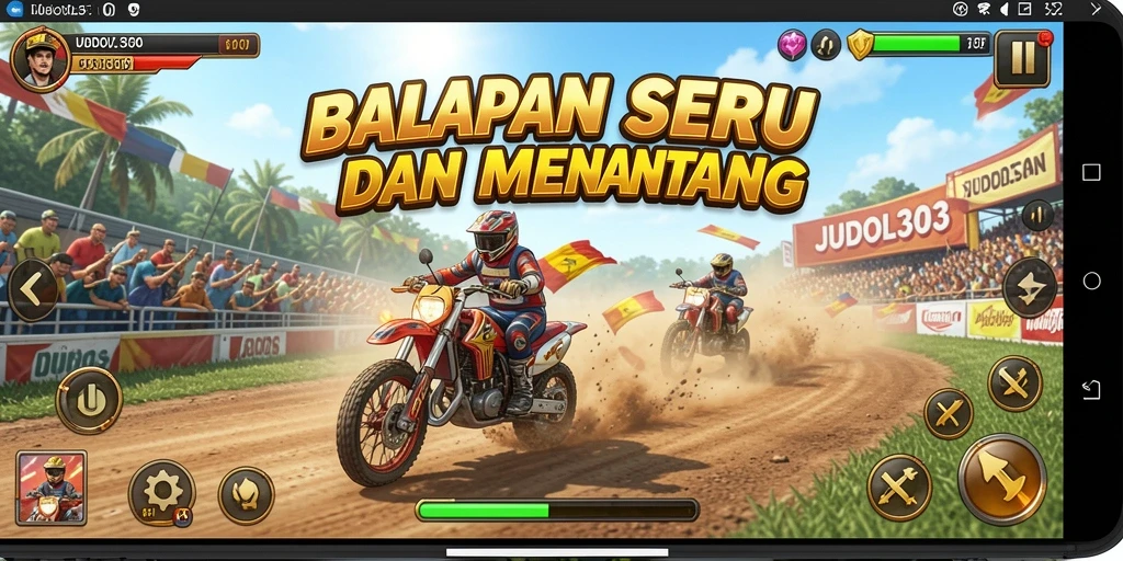 Gameplay seru di JUDOL303 dengan balapan intens.