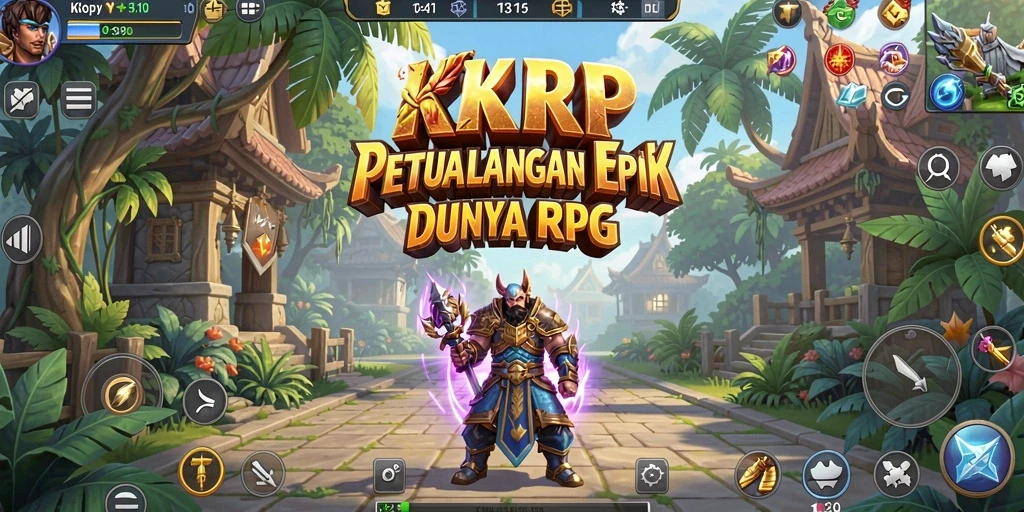 Screenshot gameplay KKRP dengan karakter beraksi dalam petualangan RPG.