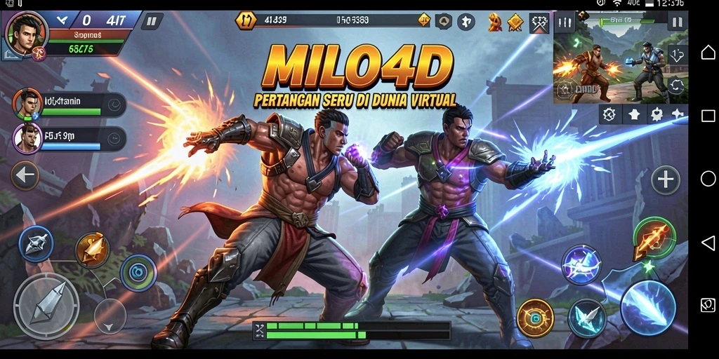 Tangkapan layar utama MILO4D menampilkan aksi bertarung yang mendebarkan.
