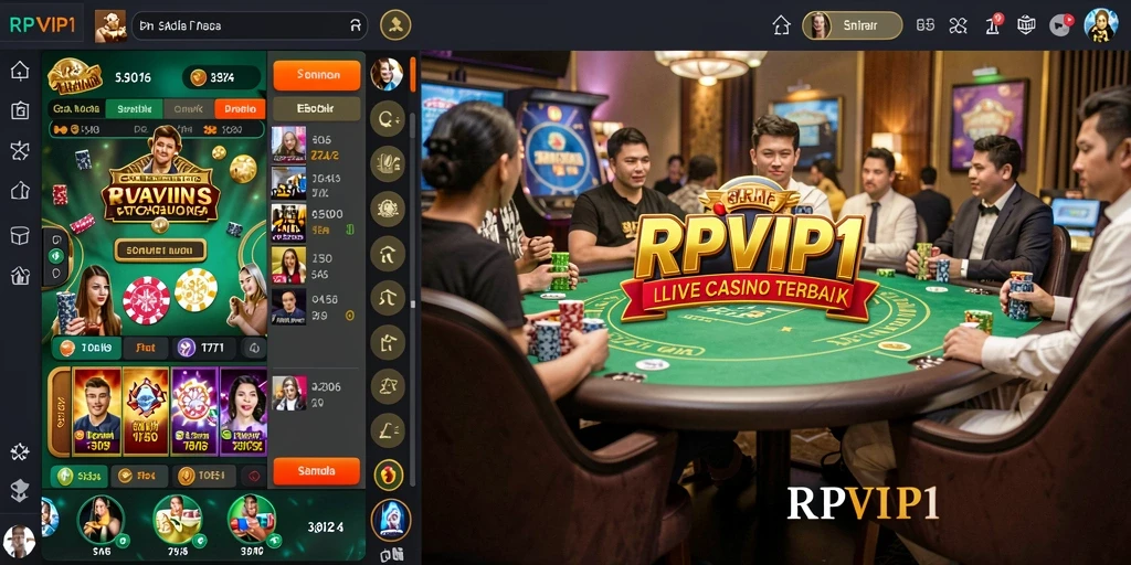 Tampilan gameplay RPVIP1 dengan dealer profesional di Live Casino.