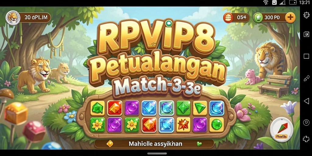 Tampilan gameplay seru dalam RPVIP8, permainan Match-3 yang menantang.