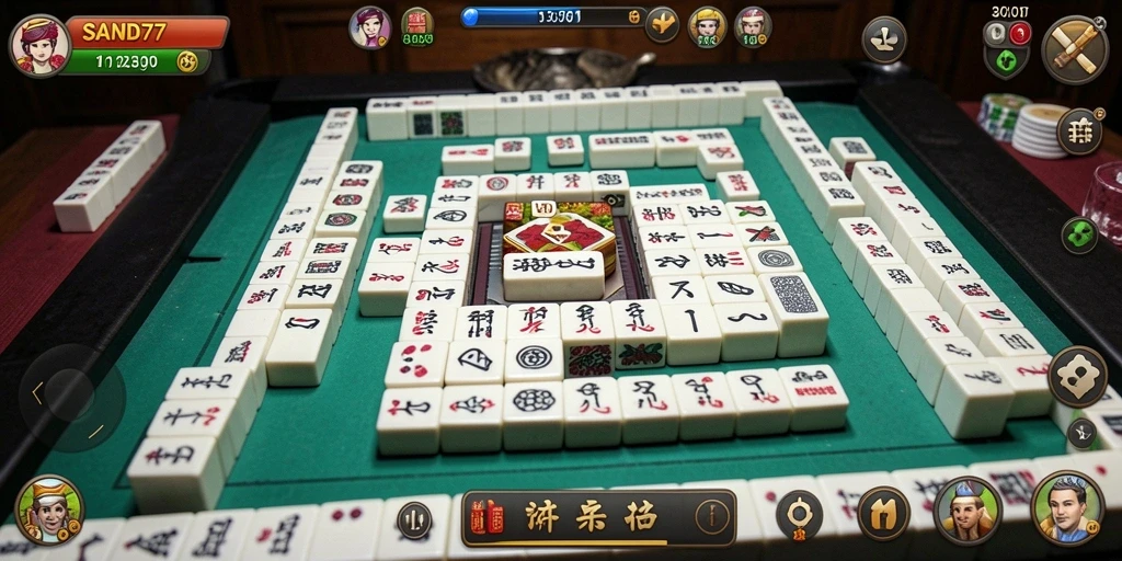 Tampilan gameplay Mahjong di SAND77 yang seru dan interaktif.